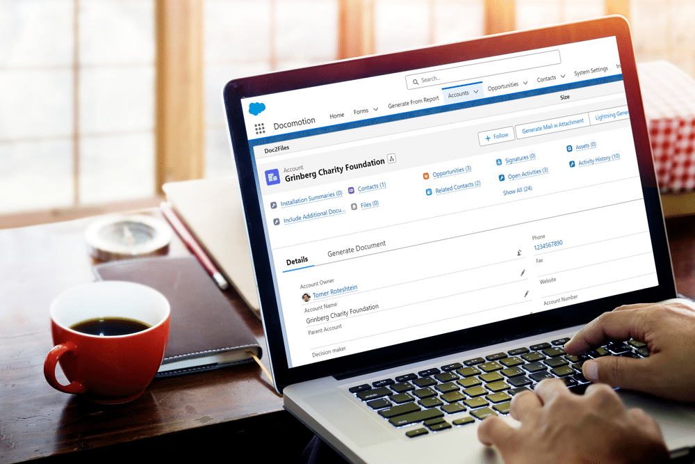Generate documents button screen